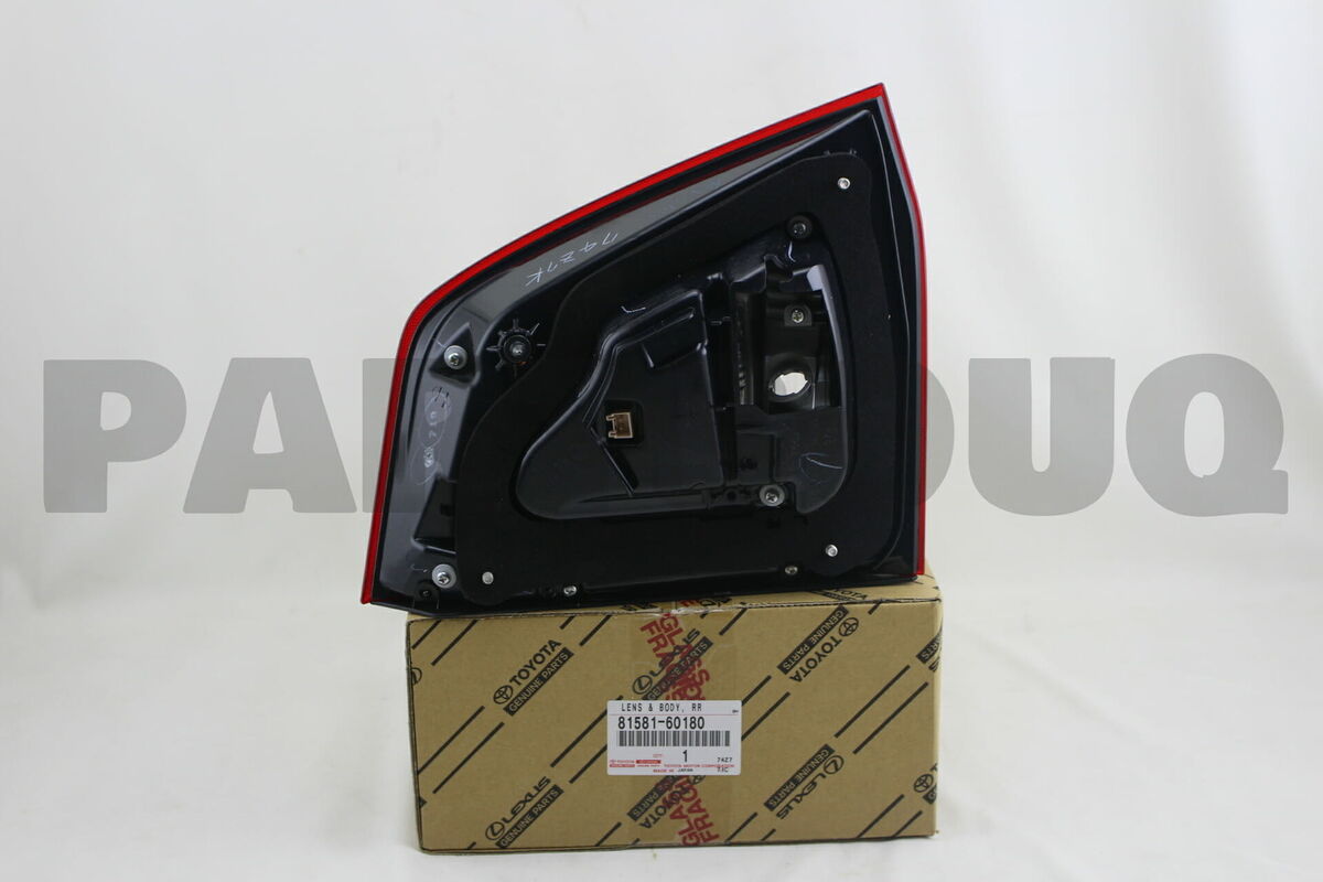 8158160180 Genuine Toyota LENS AND BODY, REAR LAMP, RH 81581 8158160180 Genuine Toyota LENS AND BODY, REAR LAMP, RH 81581