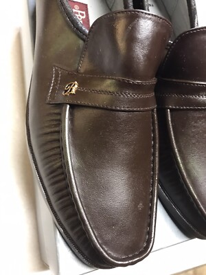 Roberto Chillini Men's Size Brown Faux Patent Shoe