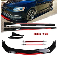 For VW Jetta Golf GTI10 Front Bumper Lip Splitter Spoiler Side Skirt Body Kit