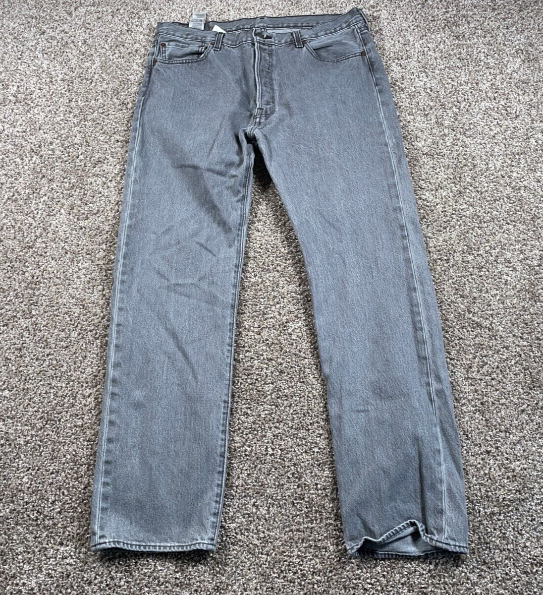 Levi's 501 Straight Leg Jeans Men's 35 x 31 (36/32 Tag) Gray Denim Button  Fly