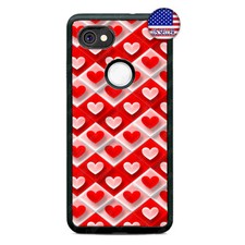 Google Pixel 3, 3XL, 2XL Shock Proof Slim Case Cover Hearts Love Cute Pattern