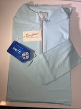 Tailored Sportsman ICEFIL Long Sleeve Ziptop Shirt Blue/ Silver Medium