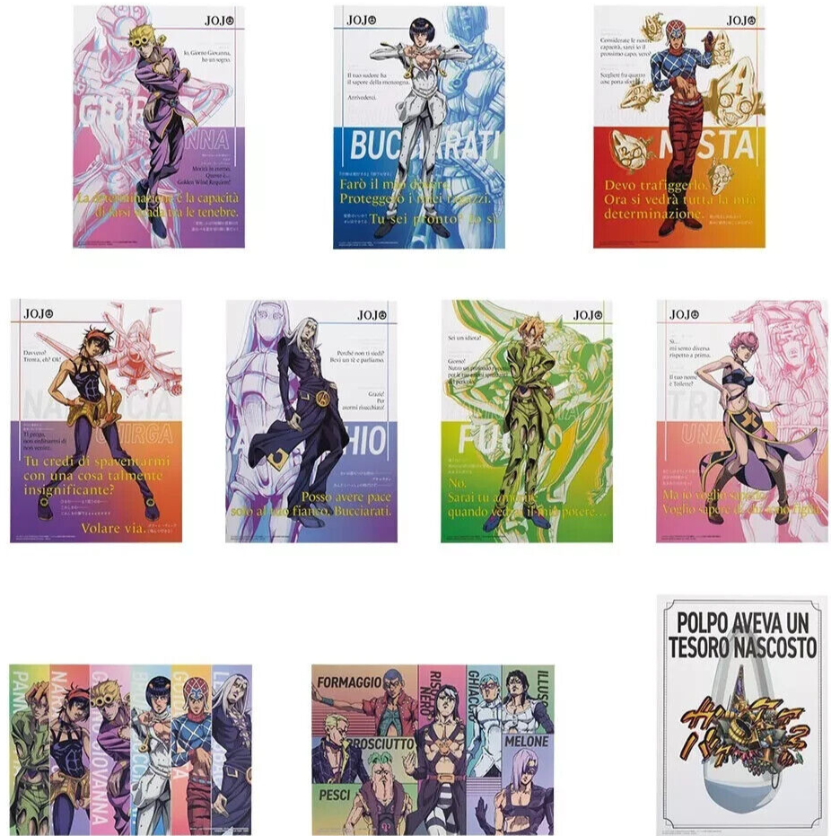 JoJo's Bizarre Adventure GOLDEN WIND Ichiban Kuji Clear Posters