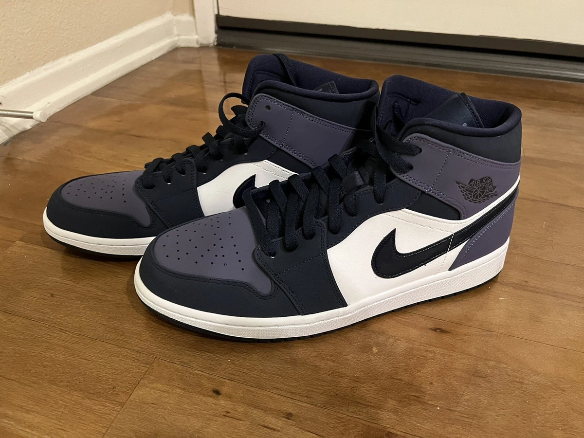 Air Jordan 1 Mid Sneakers Size 13 Obsidian black/Sanded purple