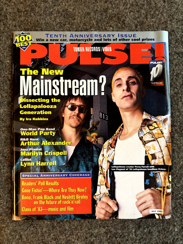 PULSE Magazine July '93 Jane's Addiction Perry Farrell Les Claypool Lollapalooza