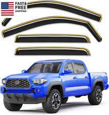 In-Channel Window Visors Rain Guards for 2016-2023 Toyota Tacoma Double Ca 4 Pcs