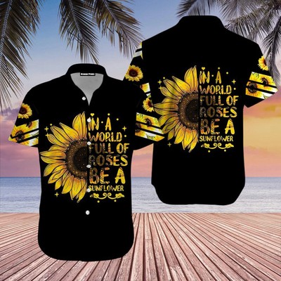 Sunflower In A World Hippie Trendy Hawaiian Shirt For