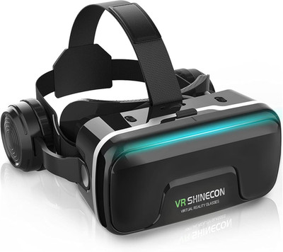VR Headset with Built in Headphones   120° FOV Aspherical Lenses for 3D Movies &
