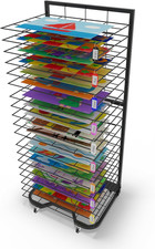 Art Drying Rack for Classroom,Paint Drying Rack On Wheels with 19 Removable Shel