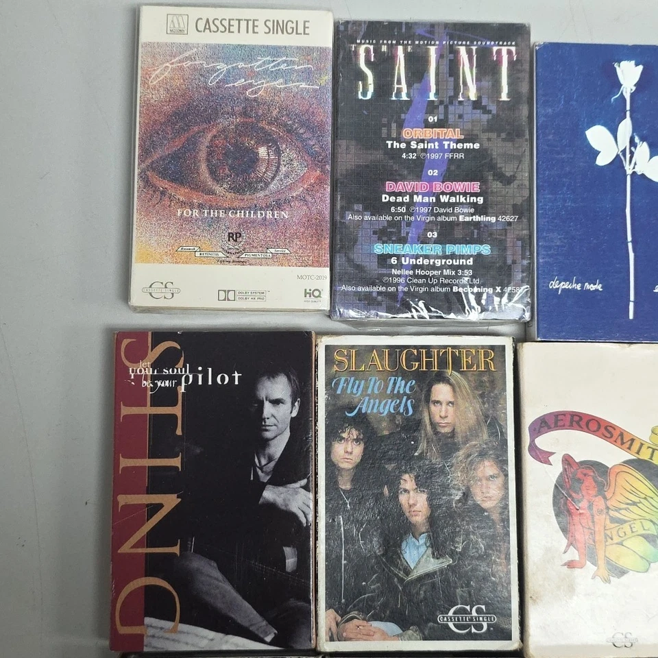 15 Cassette Single Tape Lot Heavy Metal Rock METALLICA VAN HALEN RED HOT DEPECHE - Image 2 of 4