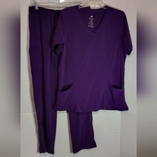 Willow Brook Women's Purple Scrub Set Size Large