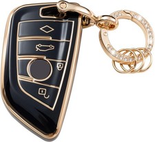 Key fob Cover, Key Fob Case Shell for 2 5 6 7 Series X1 X2 X3 X5 X6 Soft Black