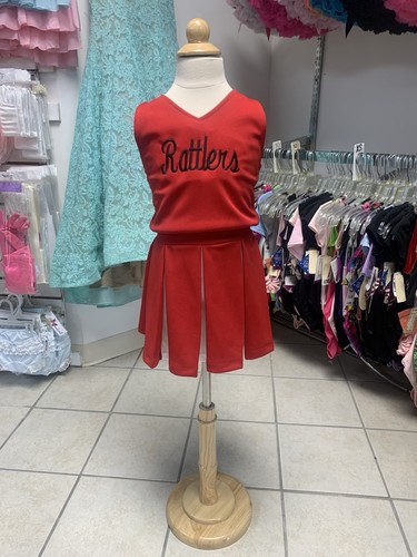 Size 6 Rattlers Red White Black 1 Pc Cheerleader Uniform Jumper Dress NWT