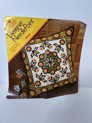 Designer Needlepoint 1561 Floral Pillow Chart Columbia Minerva Vintage Pattern