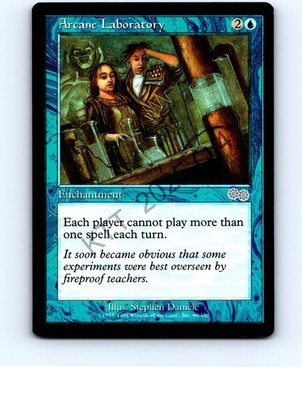 Arcane Laboratory #60 Blue Uncommon Urza's Saga MTG LP (lite scratch)