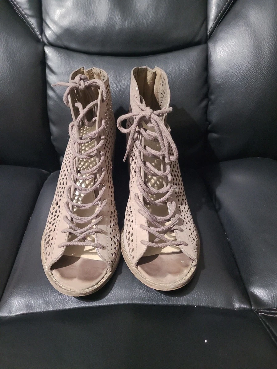 vince camuto aranda lace up peep toe dress booties Vince Camuto Peep Toe Suede Boots for Women for sale
