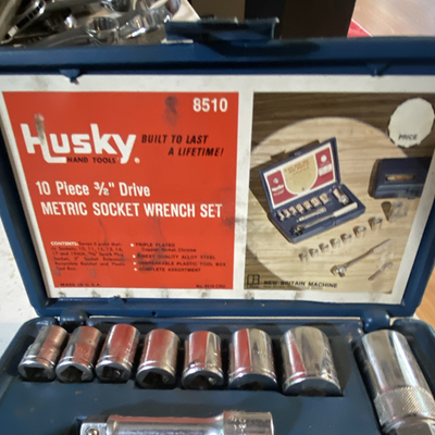 #ad #ad Husky 10pc 3 8quot; Ratcheting Socket Set Triple Plated Unbreakable Tool Box 8510 $23.00