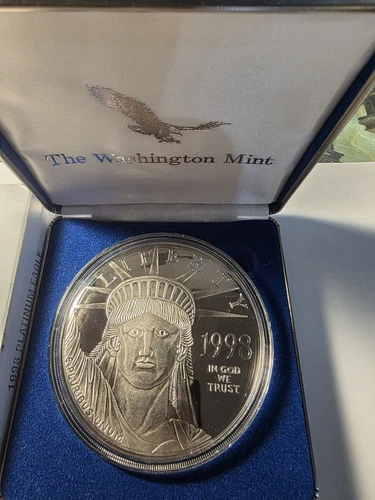 1998 Silver 4 Troy OZ .999 Walking Liberty Silver Platinum Layered Eagle PROOF