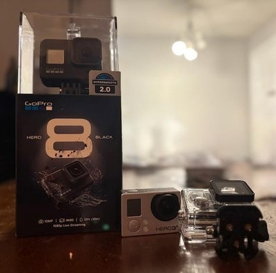 GoPro HERO8 Black Waterproof Action Camera Plus Hero 3+ Lot Bundle