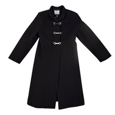 Vintage Rothschild Trench Coat Girls 16 Wool Blend Zip Toggle Coat Lined Black