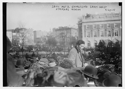 Saul Metz addressing shirt-waist strikers New York c1900 Large Old Photo
