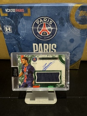 2025 Topps Exhibition PSG - Warren Zaire-Emery - Relic On Card Auto /75  