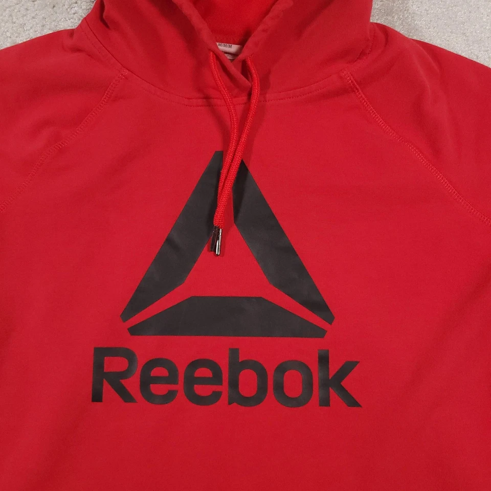 Reebok Hoodie Womens Medium Pullover Cropped Athletic Sweatshirt Drawstring - Image 4 of 4