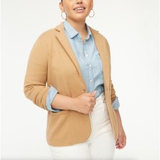 J. CREW Factory Schoolboy Sweater Blazer Heather Acorn Tan Camel 3Q32
