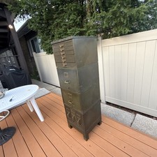 DERLOY Industrial Green Stacking File Cabinet...