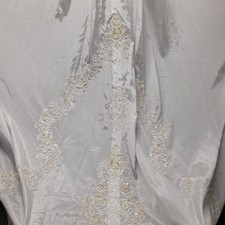 Detachable Cathedral Wedding Dress Train White Lace Pearl Beaded Applique