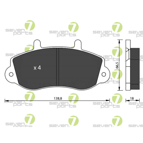 Plaquettes de frein 7 Seven Parts SVP20120 à réduction de bruit pour Opel