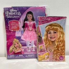 Disney Princess Sleeping Beauty Light Up Dress Costume w/ Wig NWT Sz Small 4-6