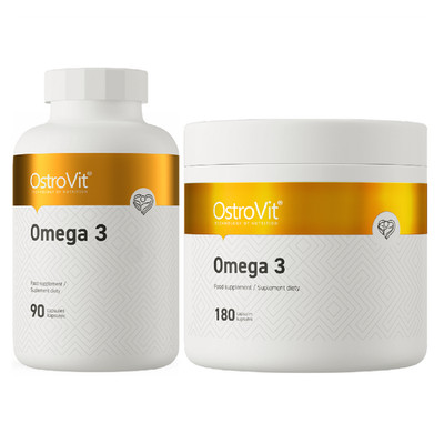OSTROVIT OMEGA 3 - 90-180 Caps - Heart, eye, brain function, fat loss, EPA & DHA