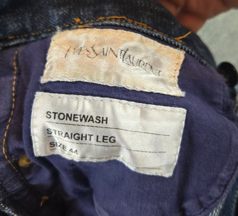 Jeans Yves Saint Laurent Uomo 44 (28x27) Stone Wash Gamba Dritta YSL Made Italy