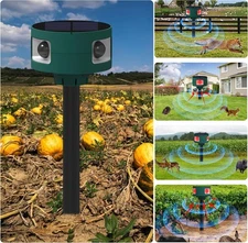 129db Solar IR Motion Alarm - 360°, USB, 4Modes, Chicken Coop/Villa