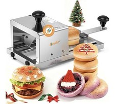 Commercial Bagel Slicer Manual Hamburger Bun Cutter Bread Guillotine SS Blades