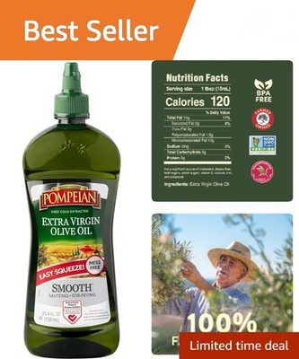 Easy Squeeze, Smooth Extra Virgin Olive Oil, First Cold Pressed, Mild and Del...