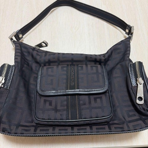 Givenchy Monogram Nylon Shoulder Bag Crossbody Black From Japan