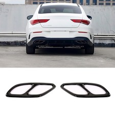 Stainless Steel Exhaust Tips Black 4 Pipe Look For Mercedes CLA X118 C118 2020