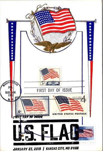 Dr Jim Stamps Maximum Card American Flag 4C 5C 3V Combo Fdc