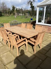 Teak Sale Now On  Rectangle Garden FurnitureSet 180-240 Long Extender 8 Seater