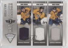 2011 Titanium Hat Tricks Memorabilia Shea Weber Ryan Suter Mike Fisher HOF n1u