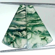 18.20Cts Natural Green Moss Agate Pair Fancy Loose Gemstone