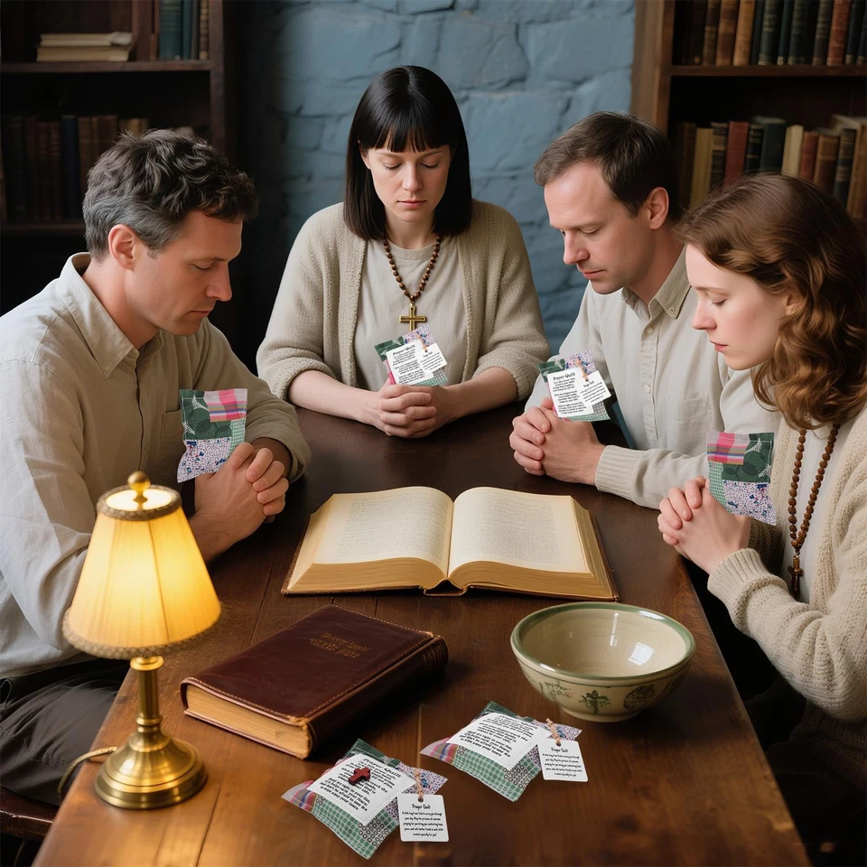 16 Pieces Mini Prayer Quilt with Cross Inside Pocket Prayer Quilts Squares Po... - Image 4 of 4