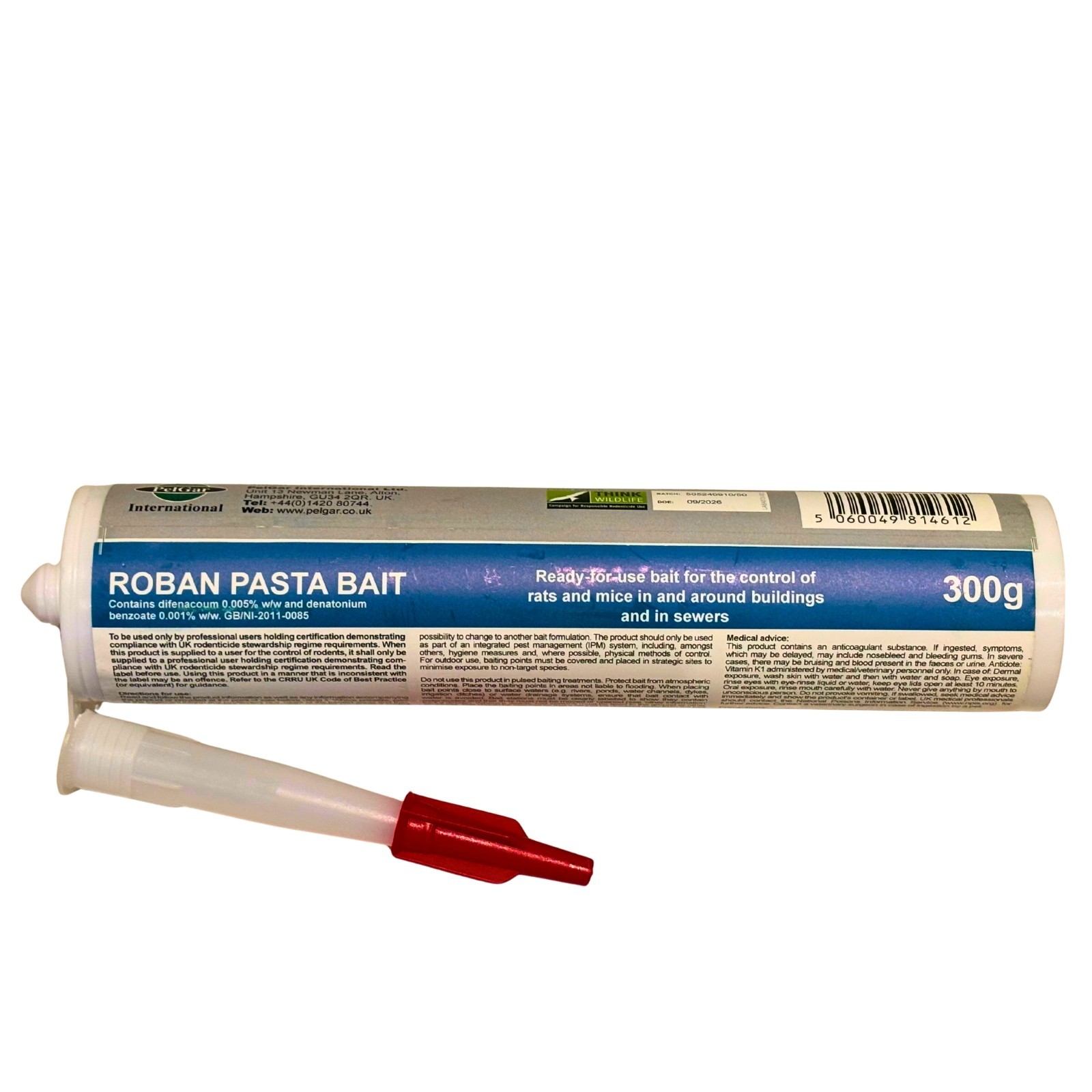 PelGar Roban Pasta Bait 300g Tube Rat & Mouse Killer Poison Rodent Mice Pest