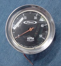 Vintage Pierce Fire Truck 5k 5000 Rpm Tachometer By Faria Tach Curved Glass