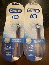 Lot Of 2 Oral-B iO Ultimate Cleaning Toothbrush Replacement Head Black 4 Pack 