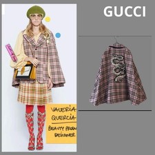 USED GUCCI SNAKE EMBROIDERED 2-WAY CAPE JACKET GOOD