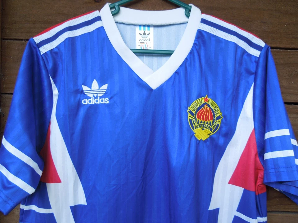 Yugoslavian National Team soccer jersey, large, adidas, 1990 World Cup retro - Image 2 of 4