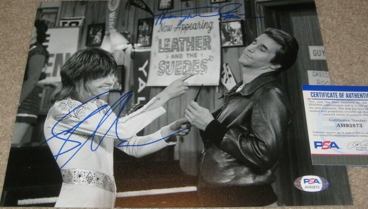 HENRY WINKLER SUZI QUATRO SIGNED 8X10 HAPPY DAYS FONZIE LEATHER PSA/DNA  #AH93873